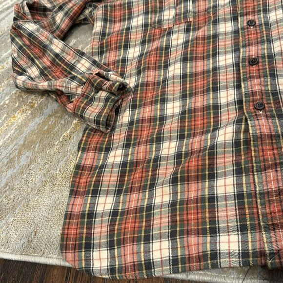 Vintage  Polo Ralph Lauren Dark Orange Flannel Button-Down Shirt size L EuC - Picture 5 of 9